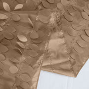 72"x72" Taffeta Square Table Overlay with 3D Leaves Petals Design