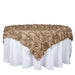 72"x72" Taffeta Square Table Overlay with 3D Leaves Petals Design LAY72_LEAF_TAUP