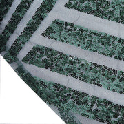 72"x72" Tulle Square Table Overlay with Sequins and Geometric Pattern