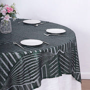 72"x72" Tulle Square Table Overlay with Sequins and Geometric Pattern