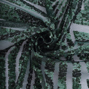 72"x72" Tulle Square Table Overlay with Sequins and Geometric Pattern