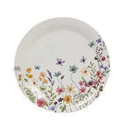 75 Wildflower Butterfly Print Paper Plates and Cups Set - White DSP_PPCU_FLOR02_GRN