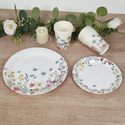 75 Wildflower Butterfly Print Paper Plates and Cups Set - White DSP_PPCU_FLOR02_GRN