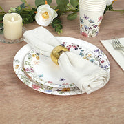 75 Wildflower Butterfly Print Paper Plates and Cups Set - White DSP_PPCU_FLOR02_GRN