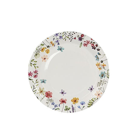 75 Wildflower Butterfly Print Paper Plates and Cups Set - White DSP_PPCU_FLOR02_GRN