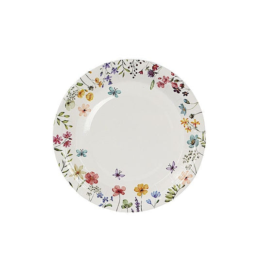75 Wildflower Butterfly Print Paper Plates and Cups Set - White DSP_PPCU_FLOR02_GRN