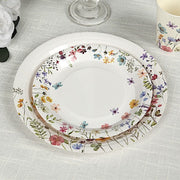 75 Wildflower Butterfly Print Paper Plates and Cups Set - White DSP_PPCU_FLOR02_GRN