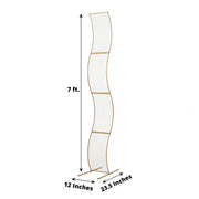 7ft Metal Lattice Wavy Grid Design Wedding Arch Backdrop Stand - Gold BKDP_STND_17_GOLD