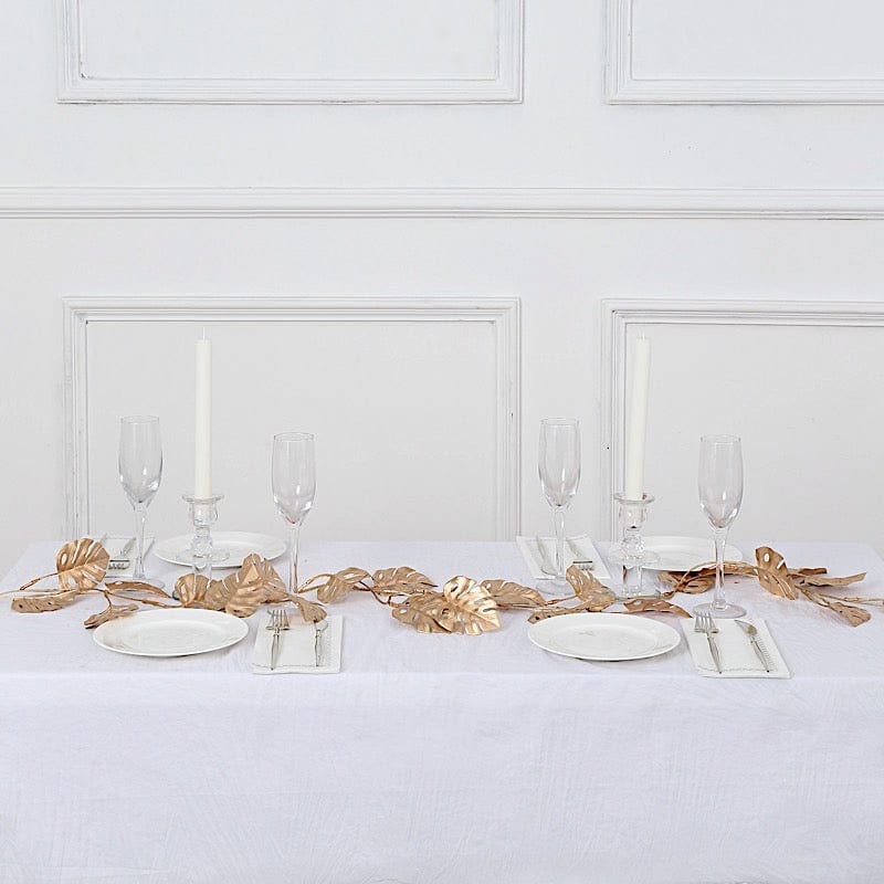7ft Metallic Artificial Monstera Leaf Table Garland Plant - Gold ARTI_METLIC25_GOLD