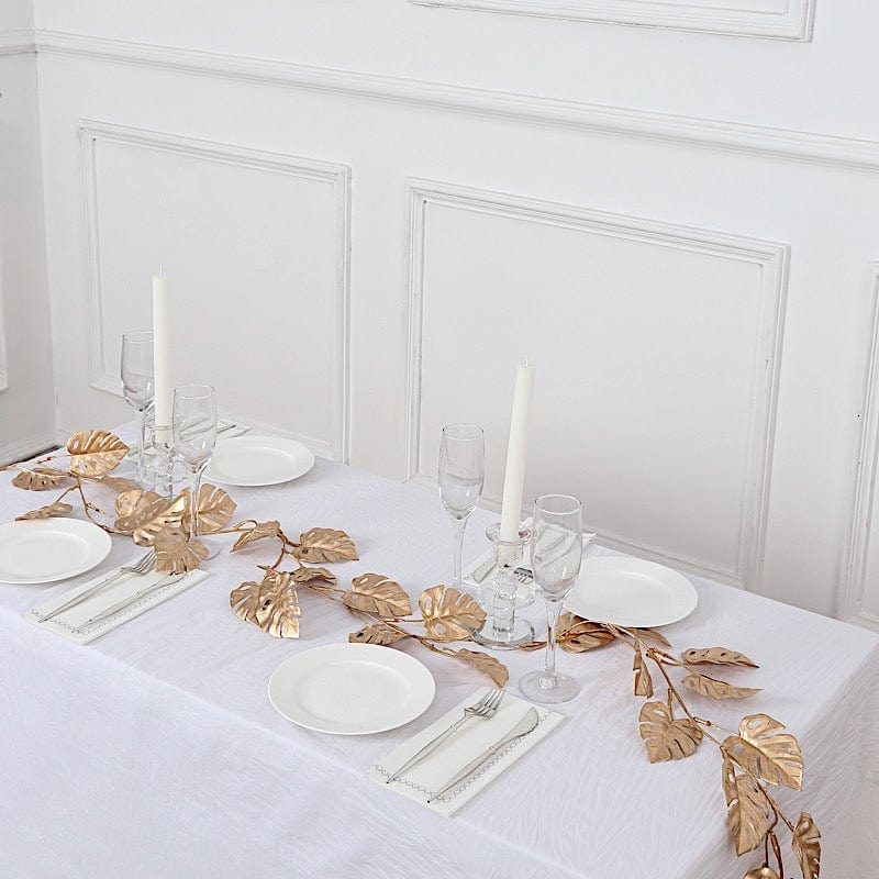 7ft Metallic Artificial Monstera Leaf Table Garland Plant - Gold ARTI_METLIC25_GOLD