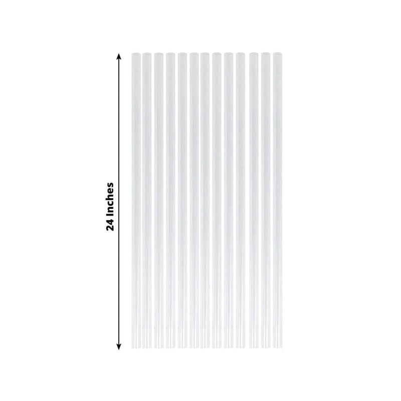 8 Acrylic 24" Ceiling Drape Tubes with Position Fastening Pins and Connectors - Clear BKDP_CEIL_TUBE01_24