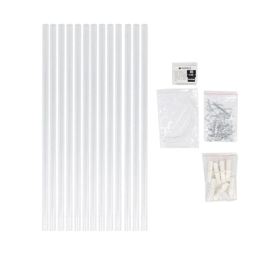 8 Acrylic 24" Ceiling Drape Tubes with Position Fastening Pins and Connectors - Clear BKDP_CEIL_TUBE01_24