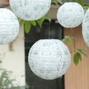 8 Chinoiserie Floral Print Hanging Paper Lanterns