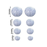8 Chinoiserie Floral Print Hanging Paper Lanterns