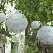 8 Chinoiserie Floral Print Hanging Paper Lanterns