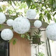 8 Chinoiserie Floral Print Hanging Paper Lanterns