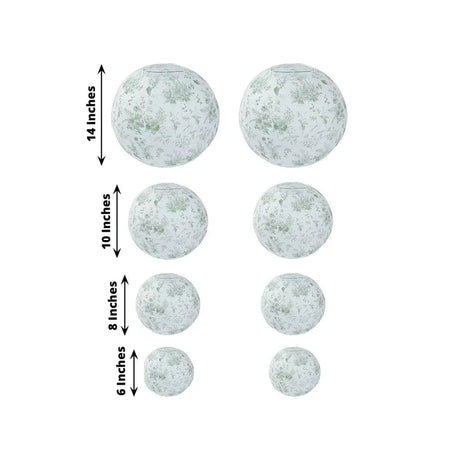 8 Chinoiserie Floral Print Hanging Paper Lanterns
