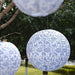 8 Chinoiserie Floral Print Hanging Paper Lanterns - White and Blue LANT_002_614_FLOR_BLUE