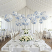 8 French Toile Floral Print Hanging Paper Lanterns
