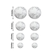 8 French Toile Floral Print Hanging Paper Lanterns