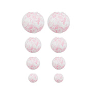 8 French Toile Floral Print Hanging Paper Lanterns LANT_002_614_FLOR23_PINK