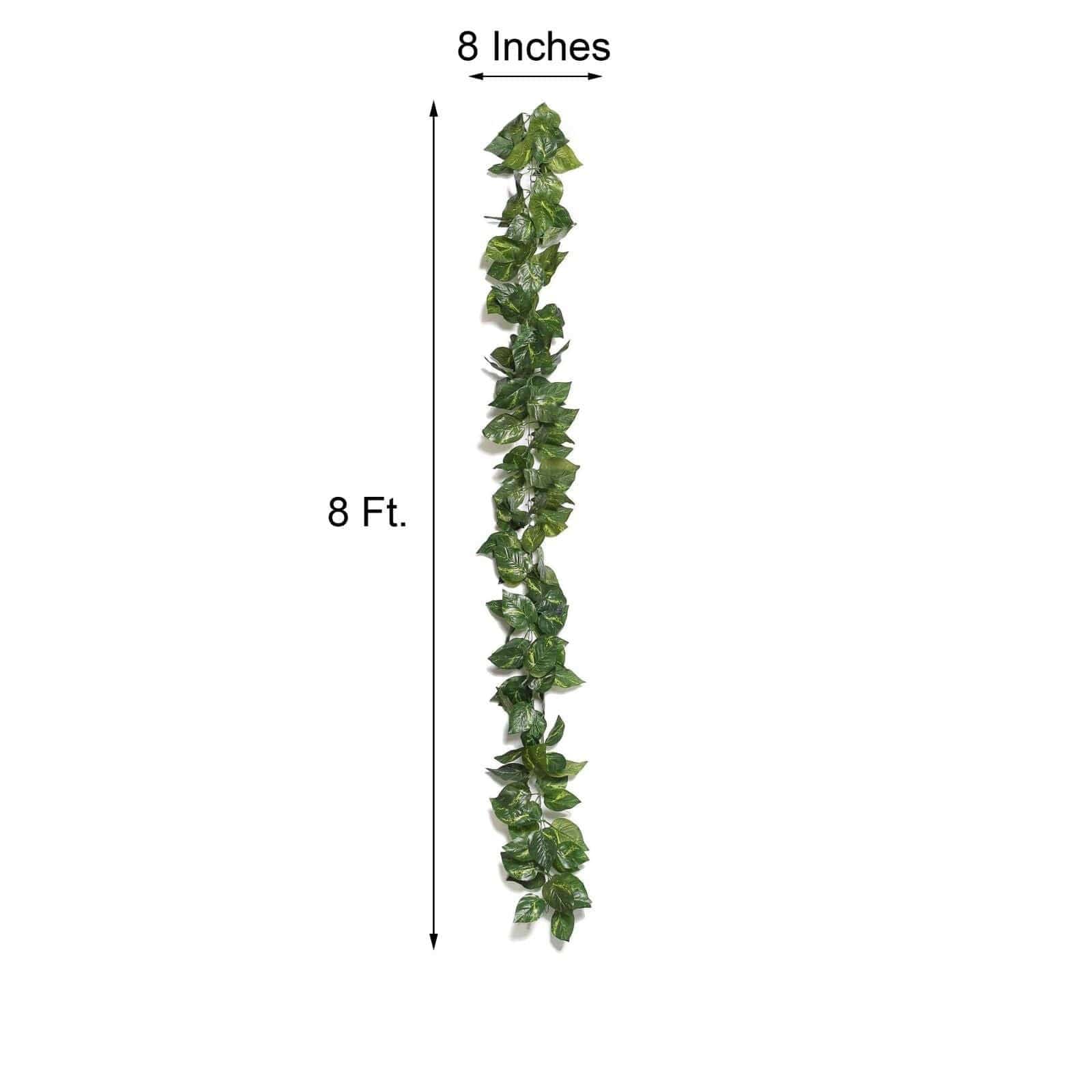 8 ft 3D Artificial Pothos Greenery Chain Garland - Green ARTI_202_POTHO