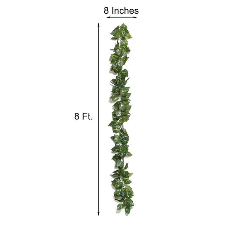8 ft 3D Artificial Pothos Greenery Chain Garland - Green ARTI_202_POTHO