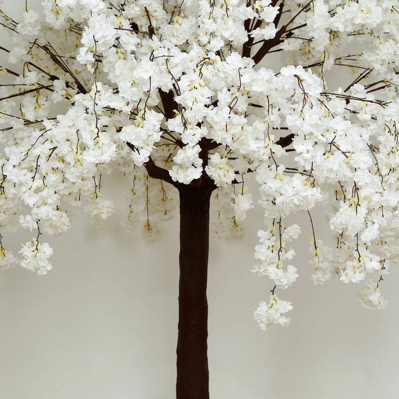 8 ft Artificial Cherry Blossom Tree with Fiberglass Trunk and Metal Base - White ARTI_TREE_CHR01_8_WHT
