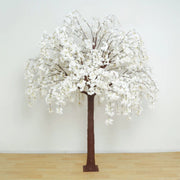 8 ft Artificial Cherry Blossom Tree with Fiberglass Trunk and Metal Base - White ARTI_TREE_CHR01_8_WHT