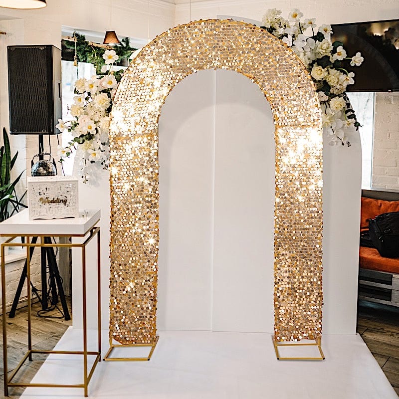 8 ft Big Payette Sequin Open Arch Backdrop Cover