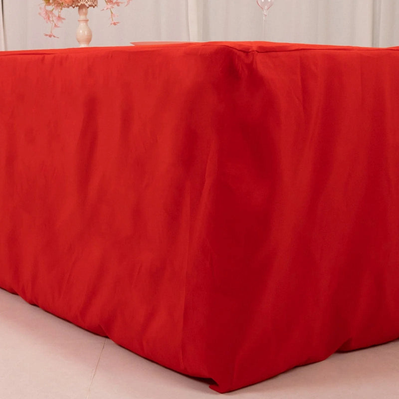 8 ft Fitted Premium Polyester Rectangle Tablecloth
