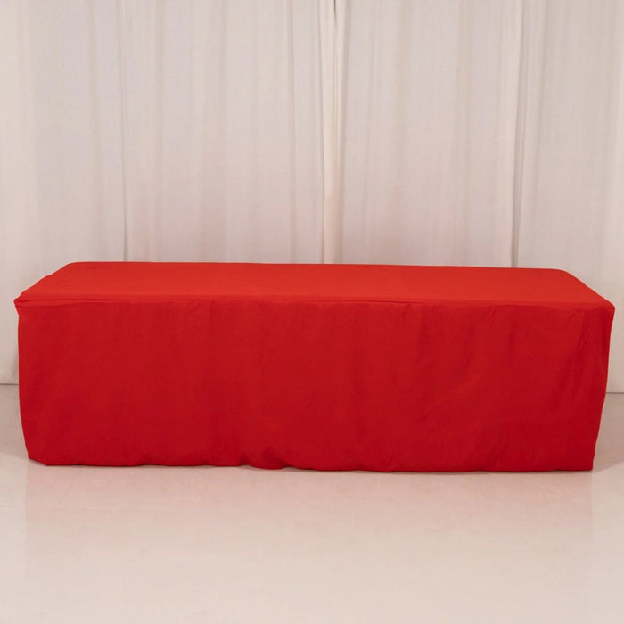8 ft Fitted Premium Polyester Rectangle Tablecloth
