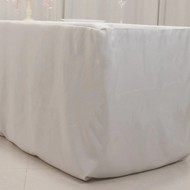 8 ft Fitted Premium Polyester Rectangle Tablecloth