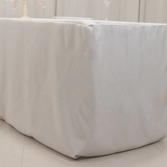 8 ft Fitted Premium Polyester Rectangle Tablecloth