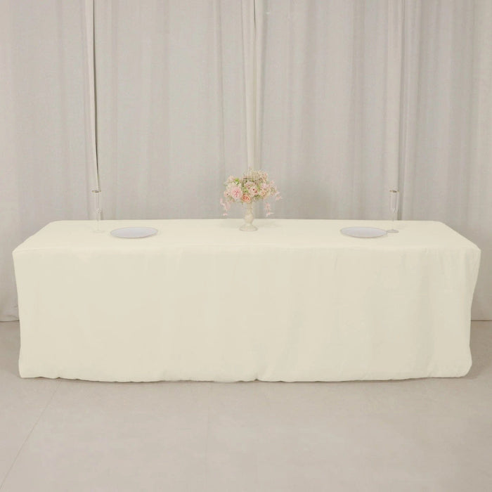 8 ft Fitted Premium Polyester Rectangle Tablecloth