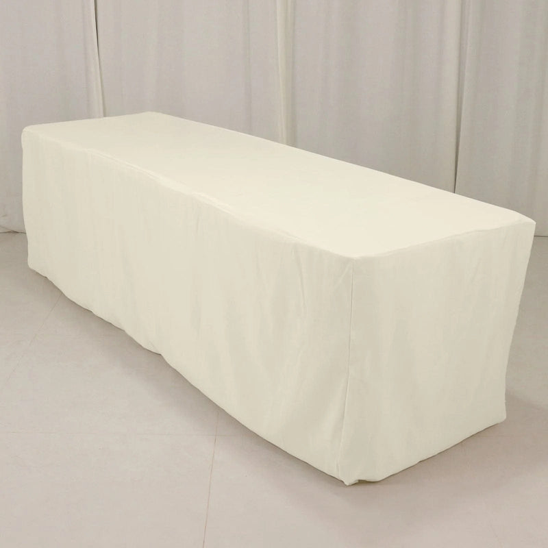 8 ft Fitted Premium Polyester Rectangle Tablecloth