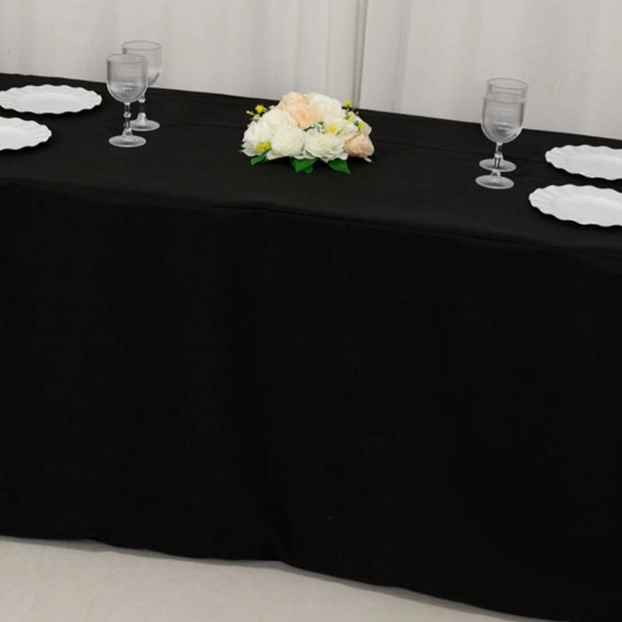 8 ft Fitted Premium Polyester Rectangle Tablecloth