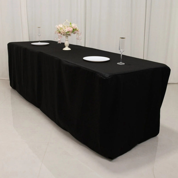 8 ft Fitted Premium Polyester Rectangle Tablecloth