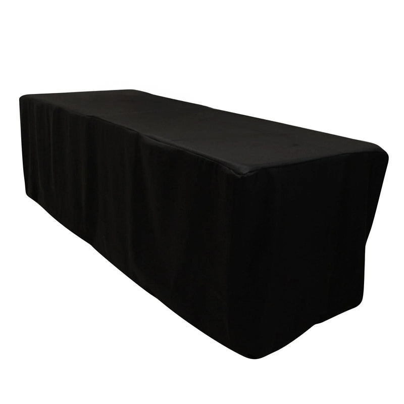 8 ft Fitted Premium Polyester Rectangle Tablecloth TAB_PRM_FIT8_BLK