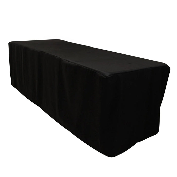 8 ft Fitted Premium Polyester Rectangle Tablecloth TAB_PRM_FIT8_BLK