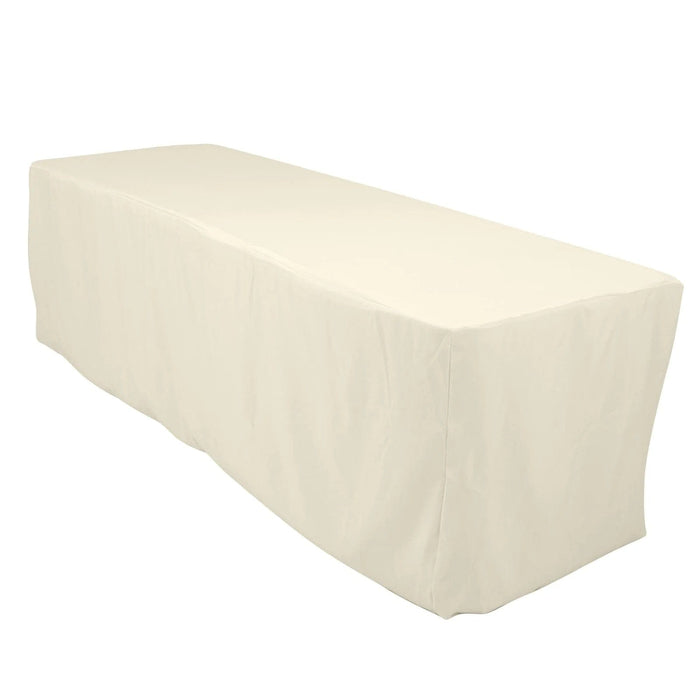 8 ft Fitted Premium Polyester Rectangle Tablecloth TAB_PRM_FIT8_IVR