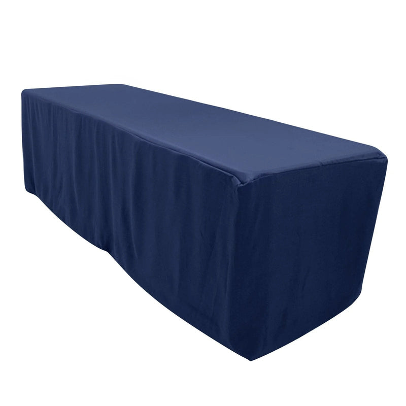 8 ft Fitted Premium Polyester Rectangle Tablecloth TAB_PRM_FIT8_NAVY