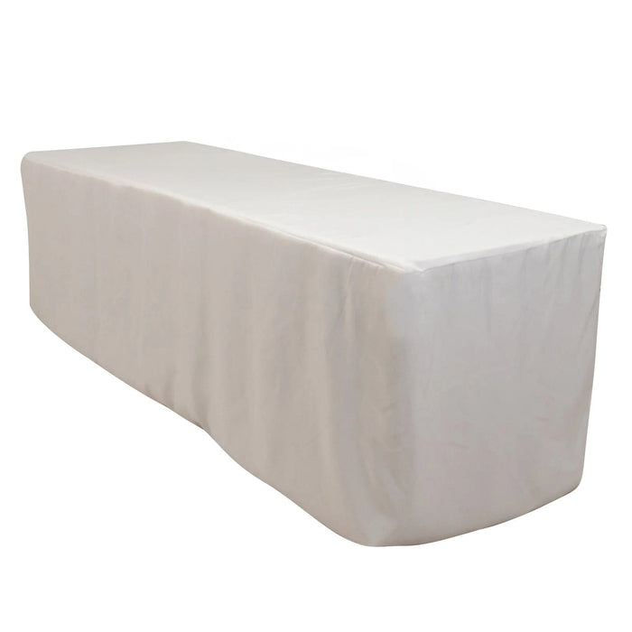 8 ft Fitted Premium Polyester Rectangle Tablecloth TAB_PRM_FIT8_WHT