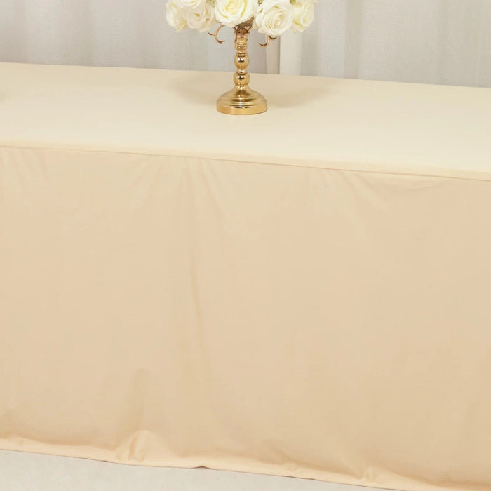 8 ft Fitted Scuba Polyester Rectangle Tablecloth