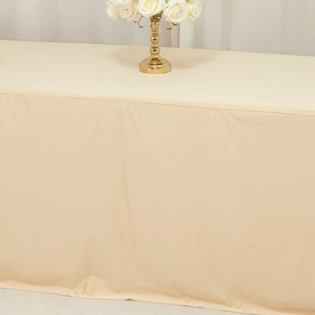 8 ft Fitted Scuba Polyester Rectangle Tablecloth