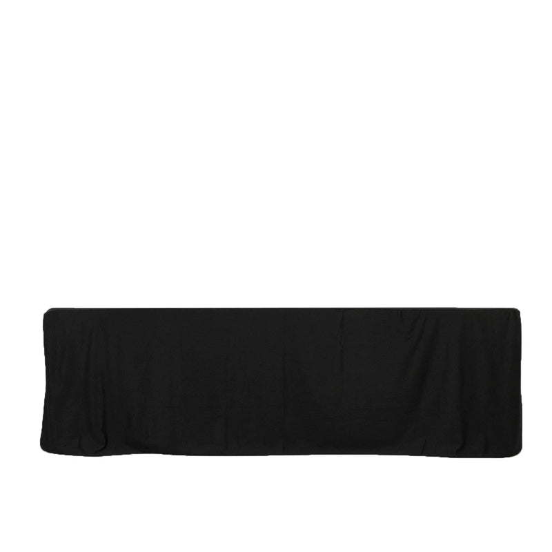 8 ft Fitted Scuba Polyester Rectangle Tablecloth TAB_SCUBA_FIT8_BLK