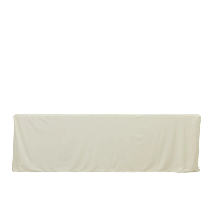 8 ft Fitted Scuba Polyester Rectangle Tablecloth TAB_SCUBA_FIT8_IVR