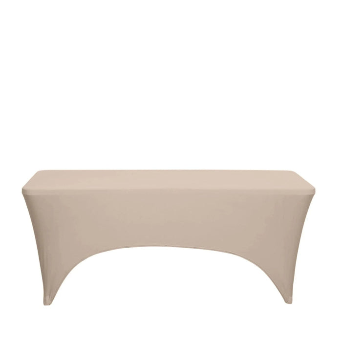 8 ft Fitted Spandex Tablecloth 96" x 30" x 30" TAB_REC_SPX8FT_NUDE