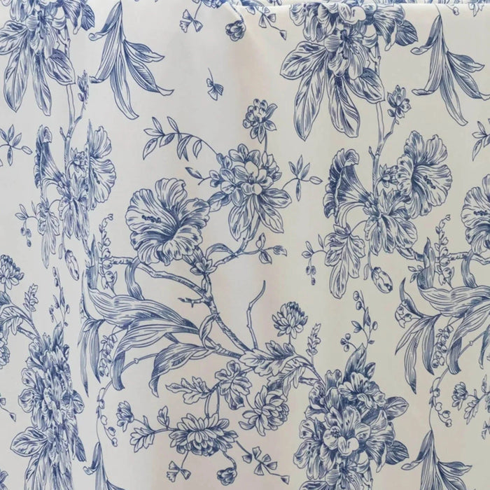 8 ft French Toile Fitted Polyester Rectangle Tablecloth