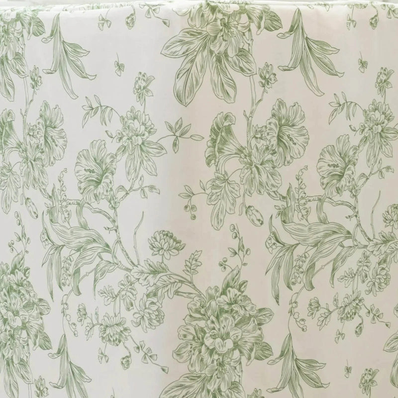 8 ft French Toile Fitted Polyester Rectangle Tablecloth